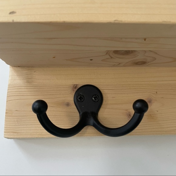 Montessori Natural Hardwood Entryway Shelf with Hooks - Picture 5 of 12